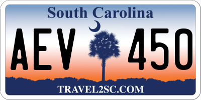 SC license plate AEV450