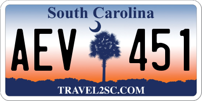 SC license plate AEV451