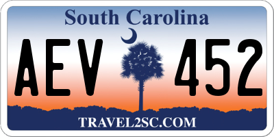 SC license plate AEV452