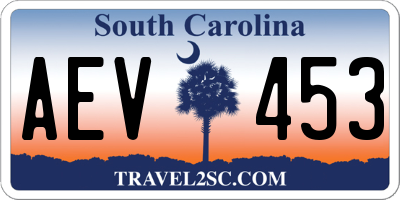 SC license plate AEV453