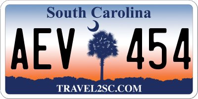 SC license plate AEV454
