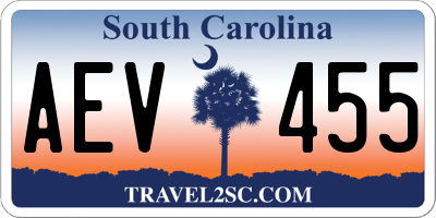 SC license plate AEV455