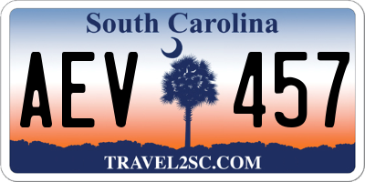 SC license plate AEV457