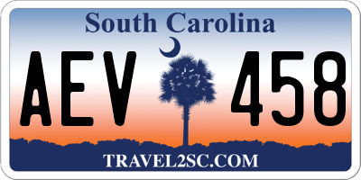 SC license plate AEV458