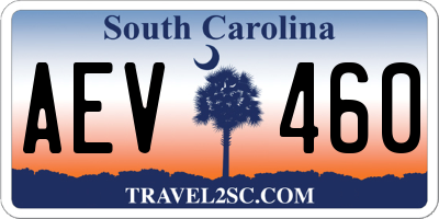 SC license plate AEV460