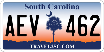 SC license plate AEV462