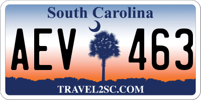 SC license plate AEV463