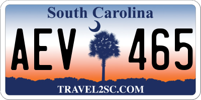 SC license plate AEV465