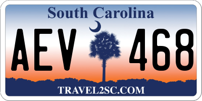 SC license plate AEV468