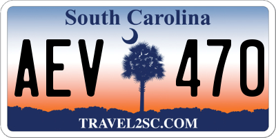 SC license plate AEV470