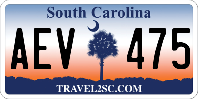SC license plate AEV475