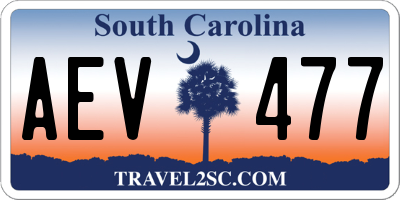 SC license plate AEV477