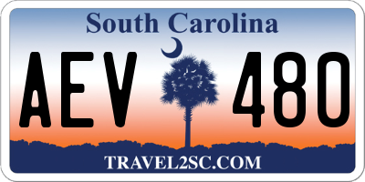 SC license plate AEV480
