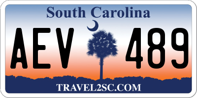 SC license plate AEV489