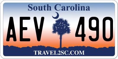 SC license plate AEV490
