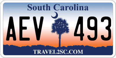 SC license plate AEV493