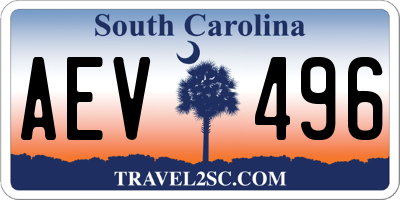 SC license plate AEV496