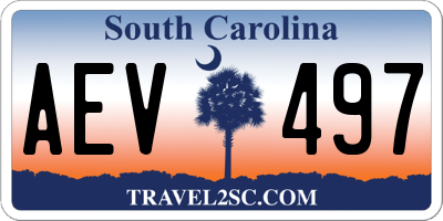 SC license plate AEV497