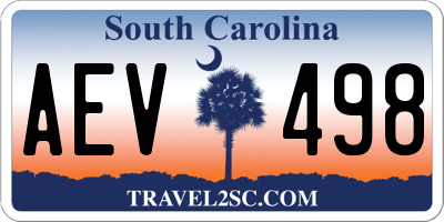 SC license plate AEV498