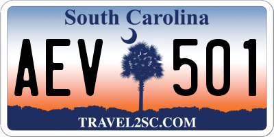SC license plate AEV501
