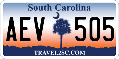 SC license plate AEV505