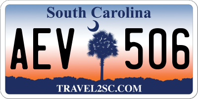SC license plate AEV506