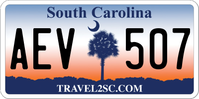 SC license plate AEV507