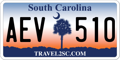 SC license plate AEV510