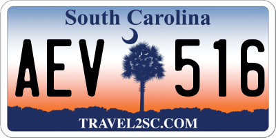 SC license plate AEV516