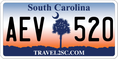 SC license plate AEV520