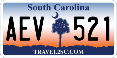 SC license plate AEV521