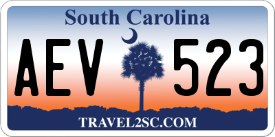 SC license plate AEV523