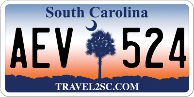 SC license plate AEV524