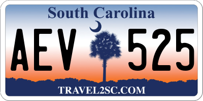 SC license plate AEV525