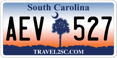 SC license plate AEV527