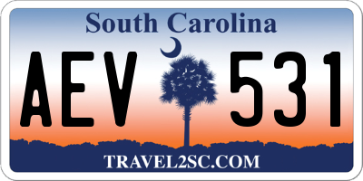 SC license plate AEV531