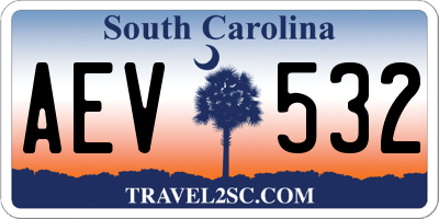 SC license plate AEV532