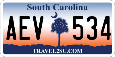SC license plate AEV534