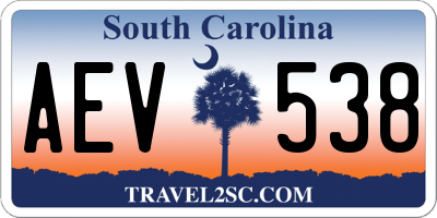 SC license plate AEV538