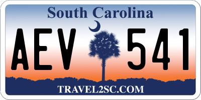 SC license plate AEV541