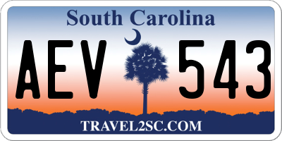 SC license plate AEV543