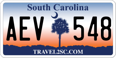SC license plate AEV548
