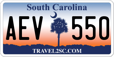 SC license plate AEV550