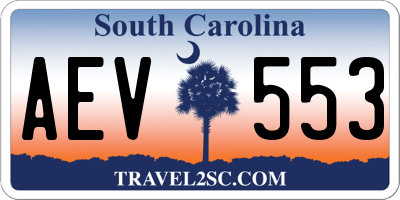 SC license plate AEV553