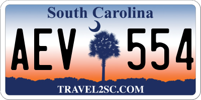 SC license plate AEV554