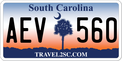 SC license plate AEV560