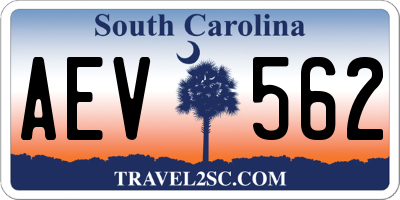 SC license plate AEV562