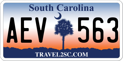 SC license plate AEV563