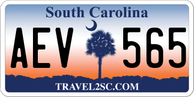 SC license plate AEV565