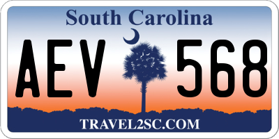 SC license plate AEV568